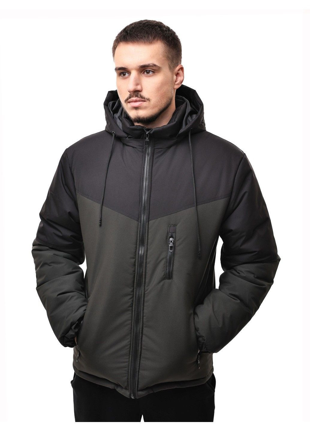 Чорна зимня куртка зимова чоловіча No Brand