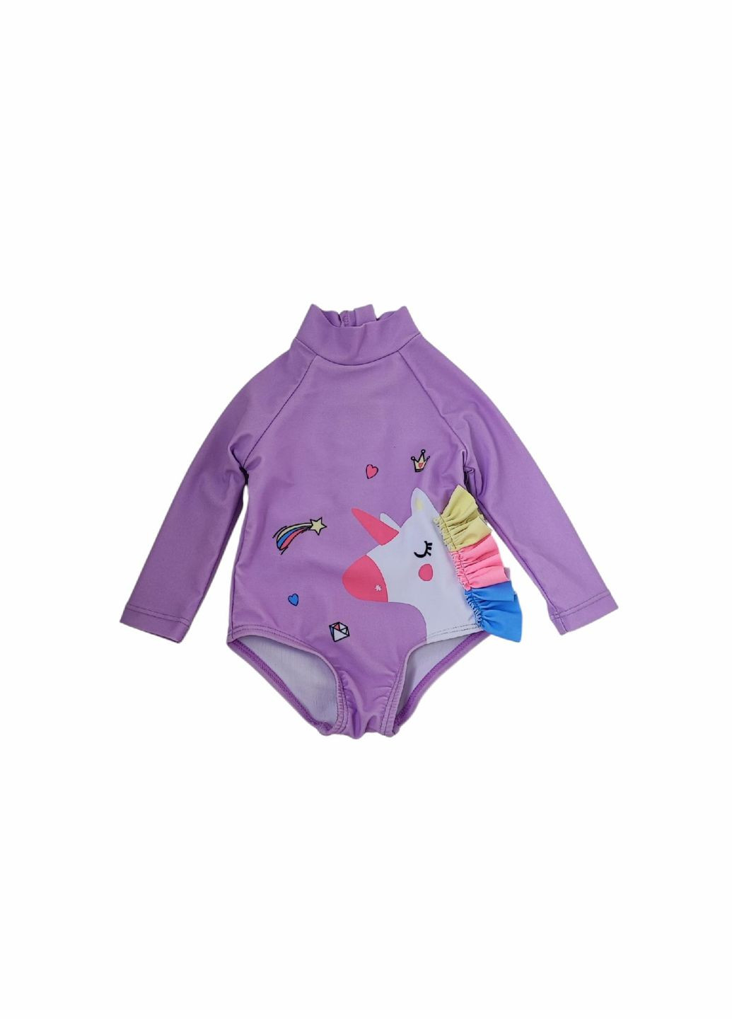 Сиреневый летний детский сплошной купальник для девочки 62 см сиреневый (25070612) слитный Primark