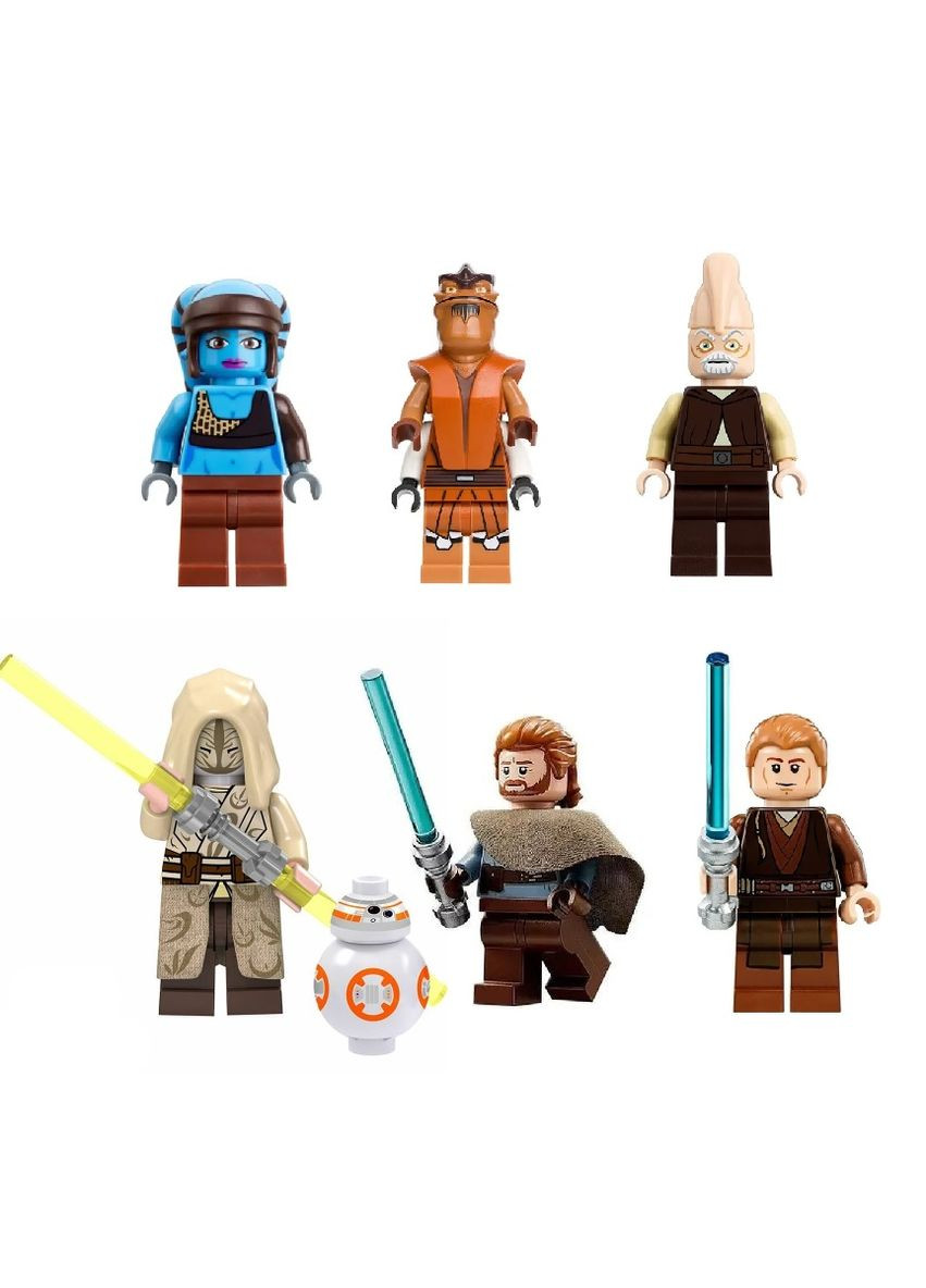 Набір чоловічків конструктор мініфігурка Зіркові війни джедаї 6 шт No Brand (327878101)