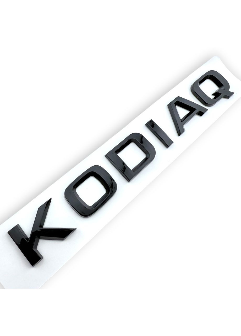 Емблема наклейка на багажник Kadiaq шильдик Кадіаг Шкода 177 / 23 мм чорний глянець Skoda (354698382)