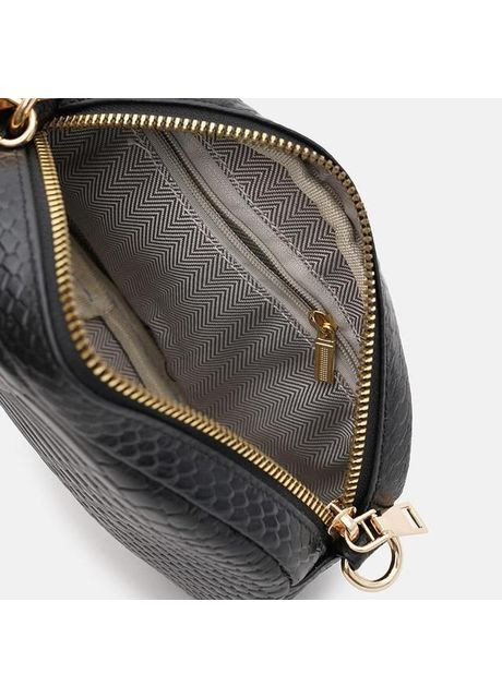 Сумка крос-боді через плече жіноча з натуральної шкіри маленька Чорний 36618 Keizer (353690066)