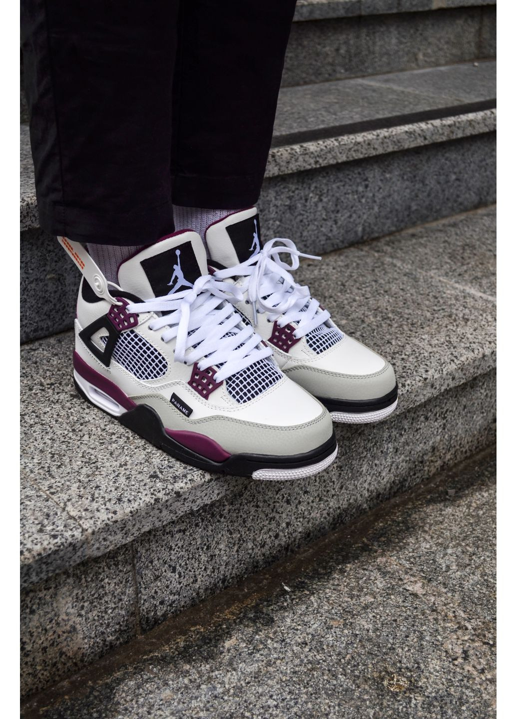 Білі Осінні кросівки чоловічі nike air jordan 4 white red найк аір джордан No Brand