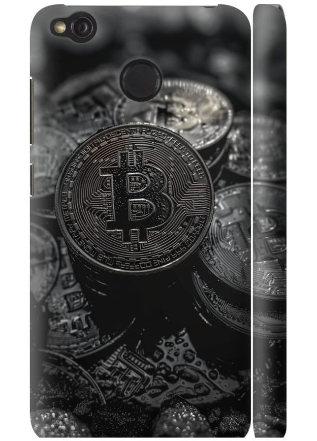 3D пластиковый матовый чехол 'Black Bitcoin' для Endorphone Xiaomi Redmi 4X (289531150)