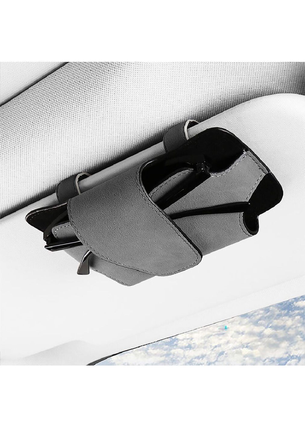 Органайзер холдер для окулярів телефону на сонцезахисний козирок у салон машини автомобіля 10х17.5 см (477068-Prob) Сірий Unbranded (294182746)