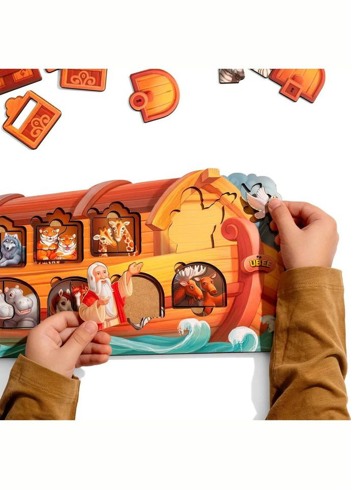 Развивающий пазл-вкладыш "Ноев ковчег" PSD275 с фоном No Brand (330601768)