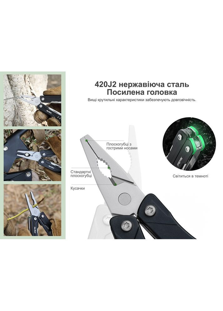 Мультитул Mini Sailor Pliers S11 черный NexTool (368669669)