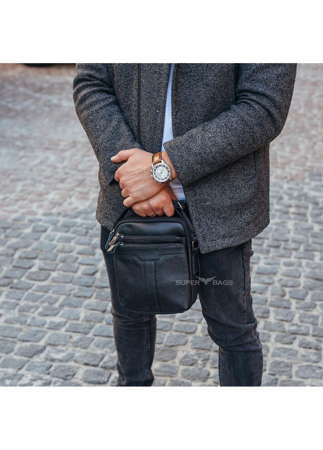 Мужская кожаная сумка через плечо 25х2,5х5 см Tiding Bag (315873208)