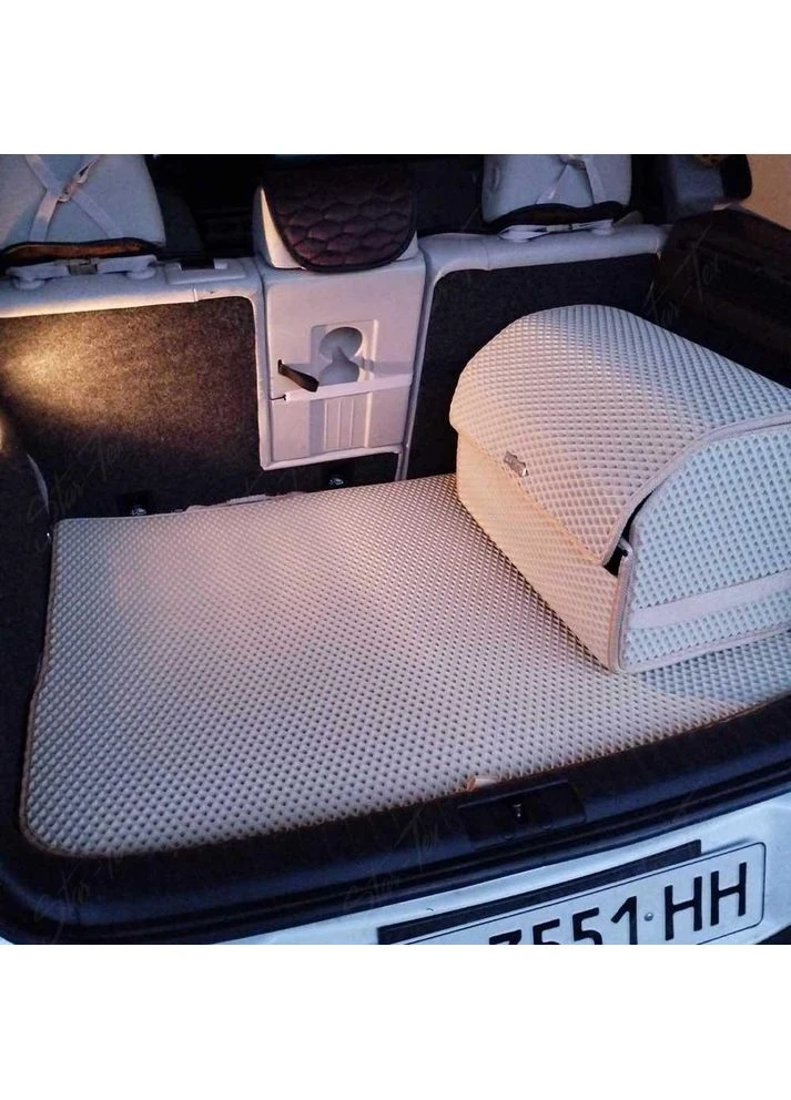 Коврик в багажник на Volkswagen Tiguan I (2007 - 2018) c докаткой EVA/Ромб Серый + Черный Star-Tex (385128788)