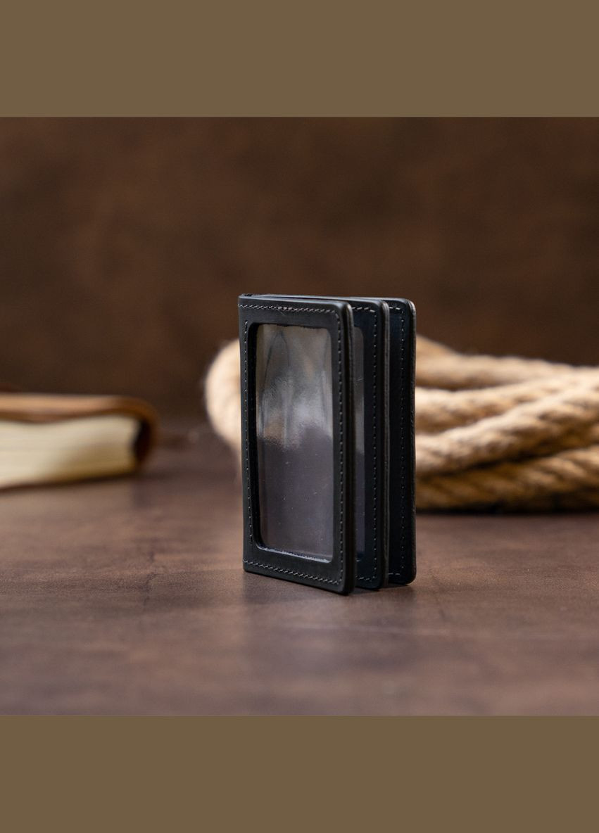 Візитниця з обкладинкою для ID-паспорта з натуральної шкіри 11291 Чорна Grande Pelle (298568388)