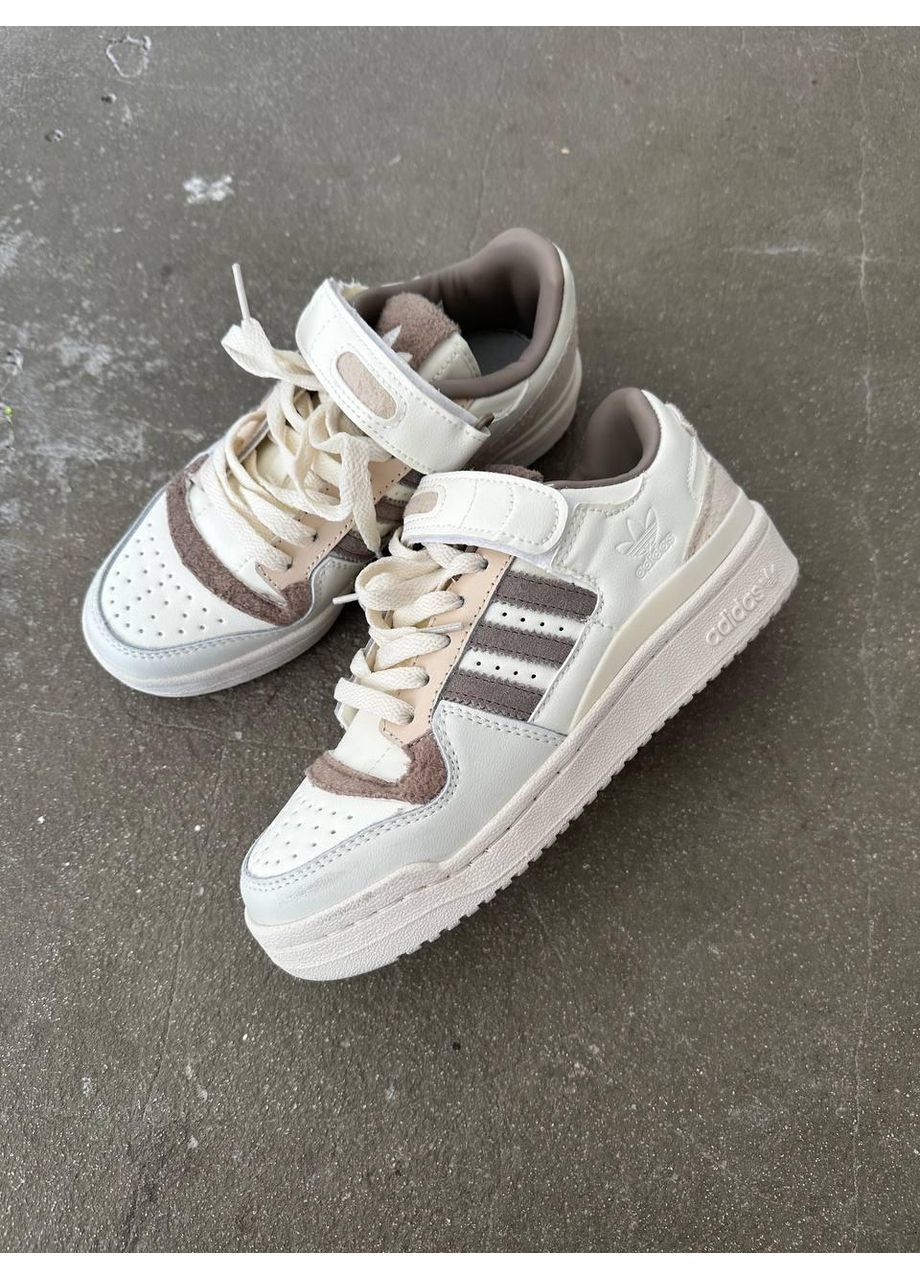 КРОССОВКИ ЖЕНСКИЕ ADIDAS FORUM LOW TEDDY BEIGE АДИДАС ФОРУМ No Brand бежевые демисезоны (368859740)