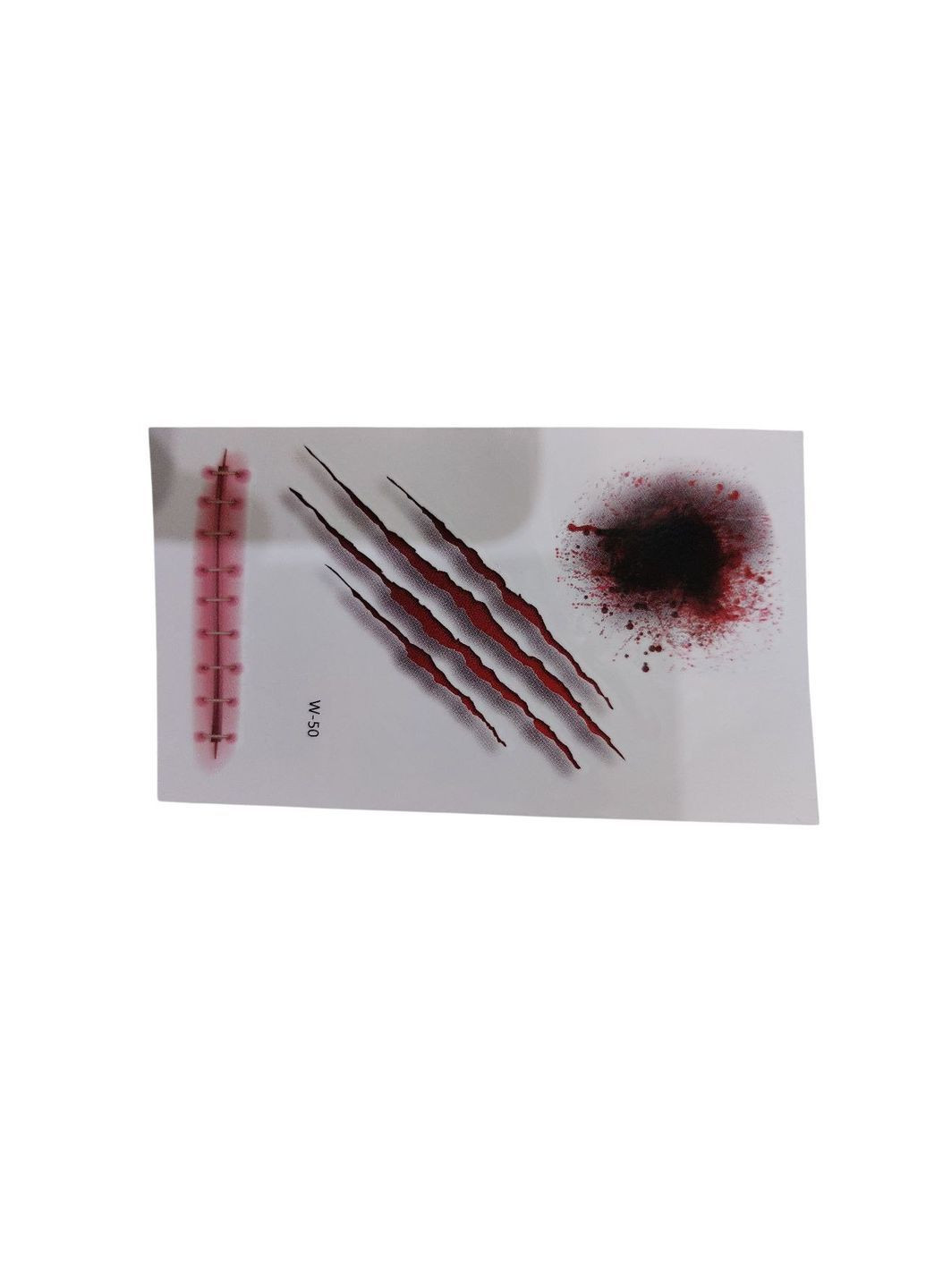 Наклейки тату Хелловін рани та шви 10 на 6 см червоний Jannet Тату (362961541)