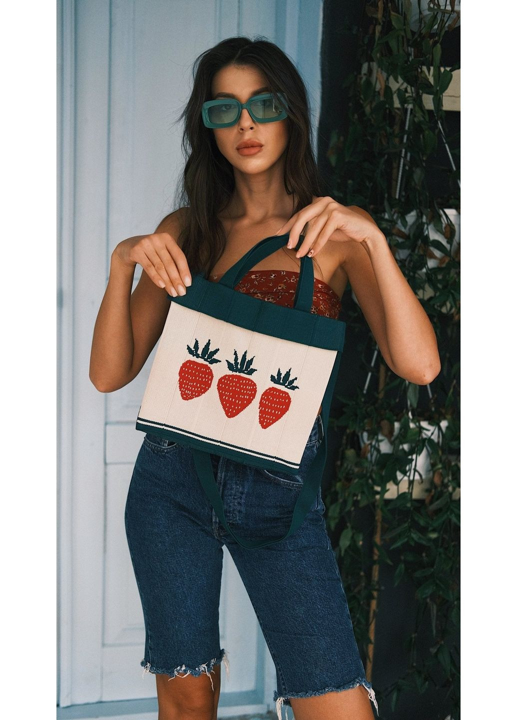 В'язана Сумка Шопер Садівника - Полунички TATON (363052445)
