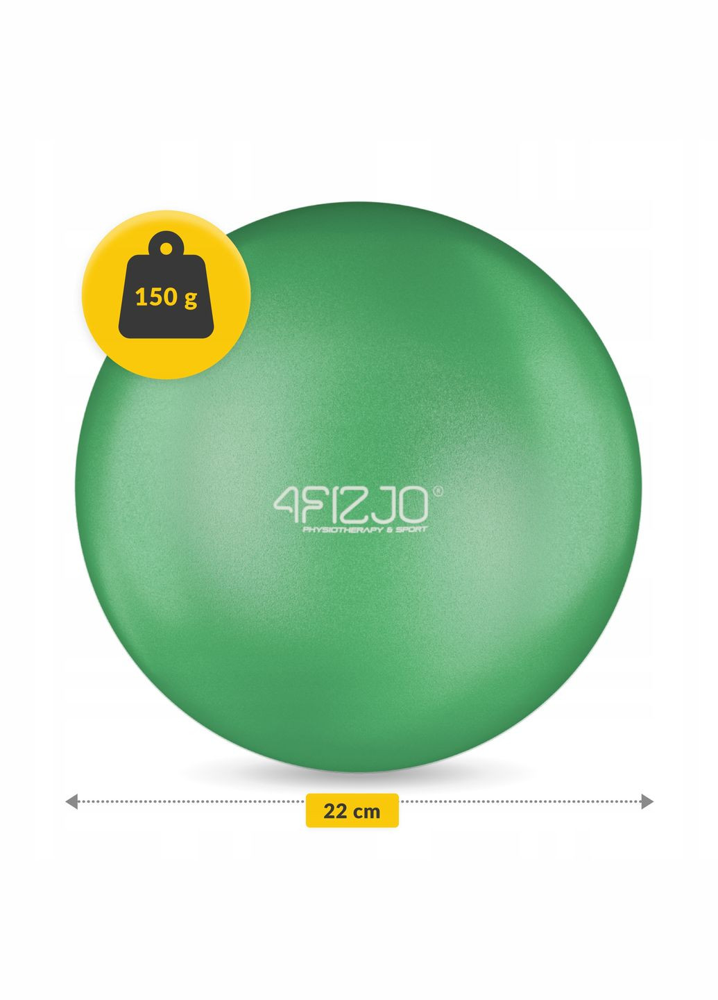 М'яч для пілатесу, йоги, реабілітації 22 см Green (P-5905973404853) 4FIZJO (333652153)