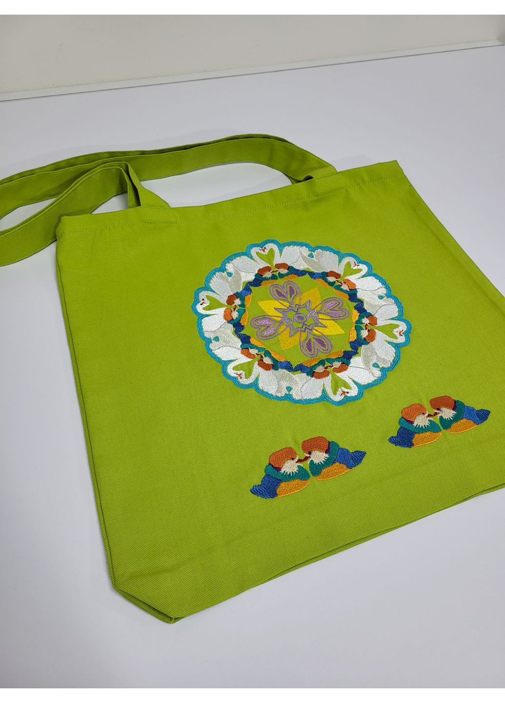 Шоппер оберіг Вірність і відданість 34х36 см зелений котон (NF0663) Tiferet-NF (372744196)