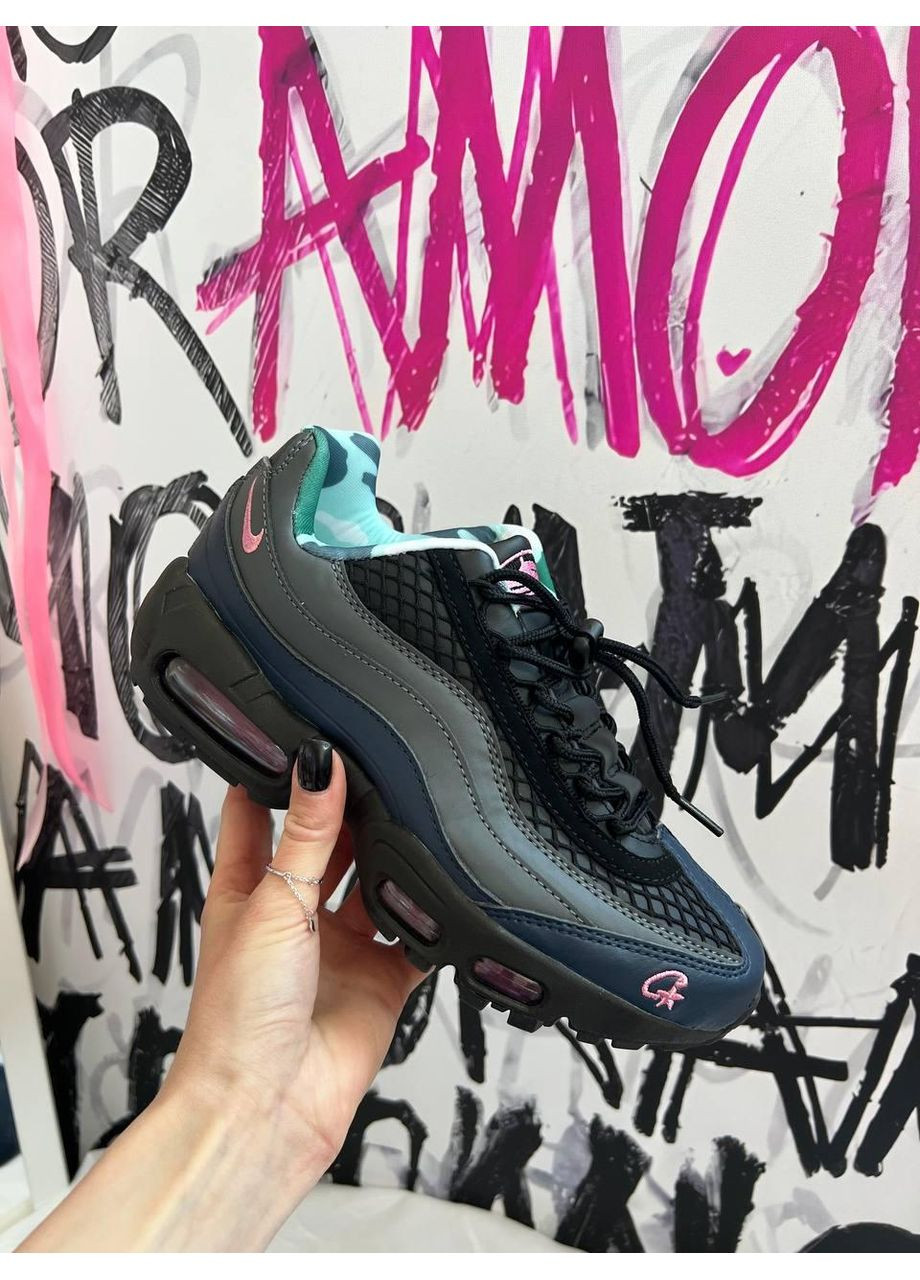 Розовые демисезонные кроссовки мужские nike air max 95 x corteiz pink найк аир макс 95 No Brand