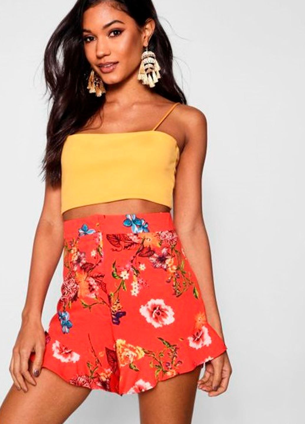 Женские оранжевые шорты с высокой посадкой Boohoo (329820130)