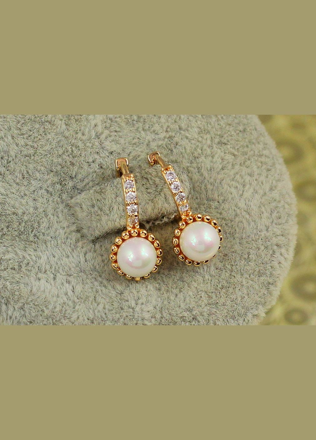 Сережки дитячі фізаліс з перлинкою 1,6 см золотисті Xuping Jewelry (316433862)