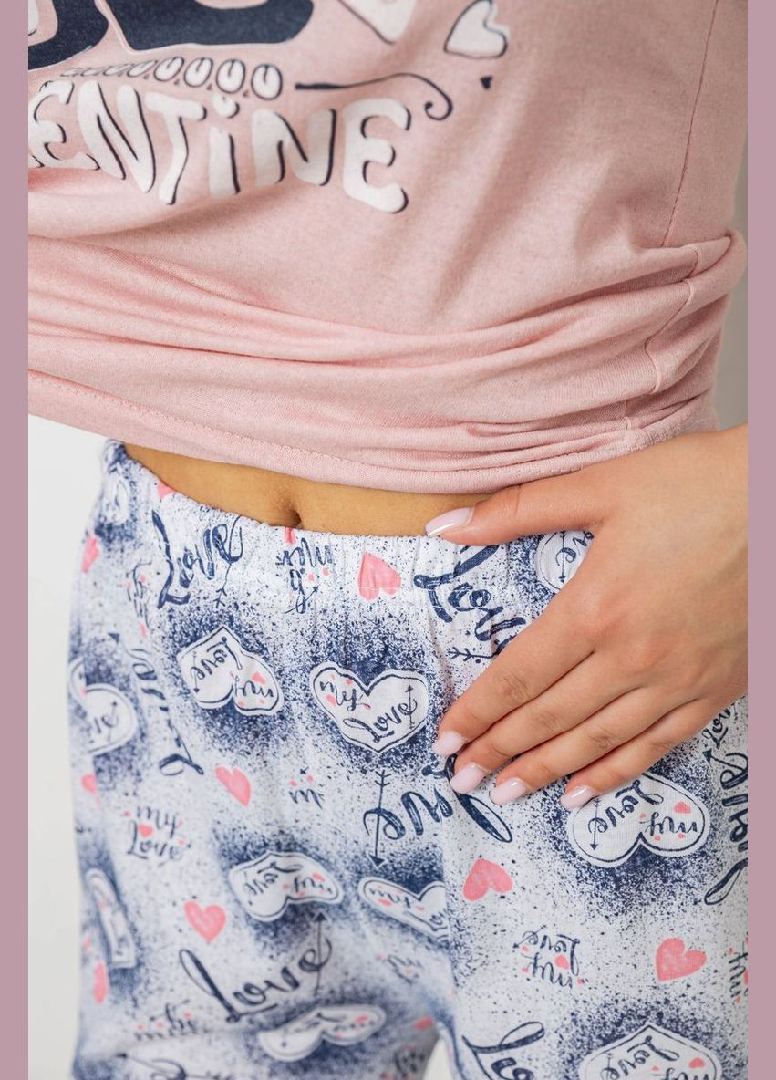 Пудрова всесезон жіноча піжама з принтом Fashion