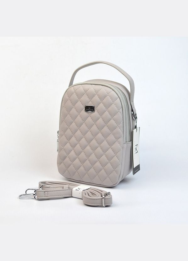 Сіра маленька жіноча вертикальна стьобана міні сумка крос боді для телефону Alex&Mia (338182408)