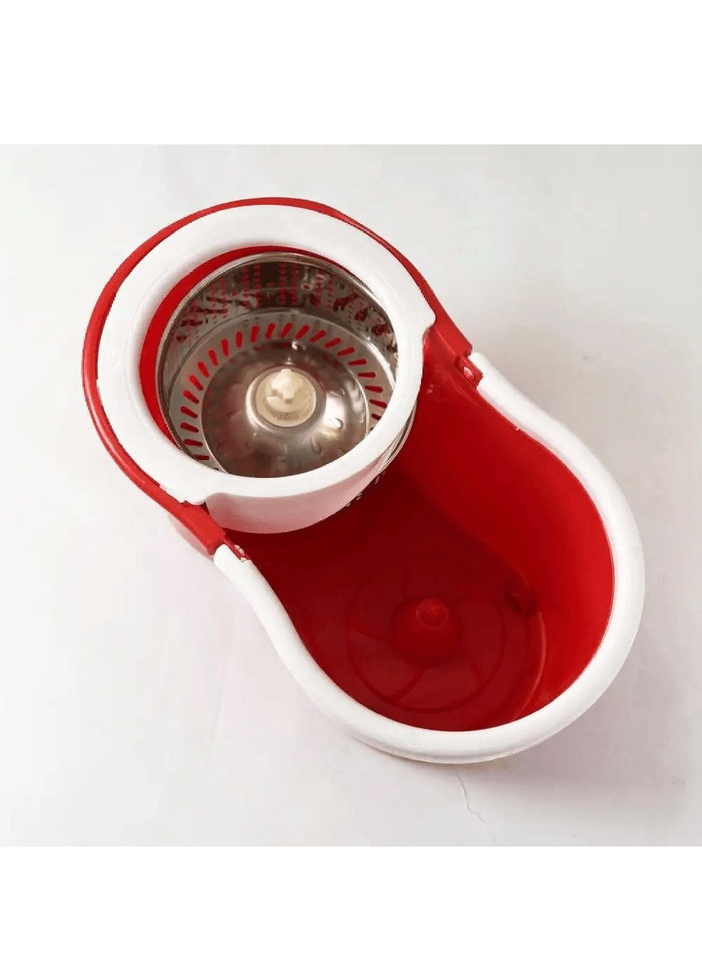 Комплект набор швабра лентяйка с ведром насадками автоматическим отжимом ручкой для переноски 10 л (478548-Prob) Красный Unbranded (306770123)