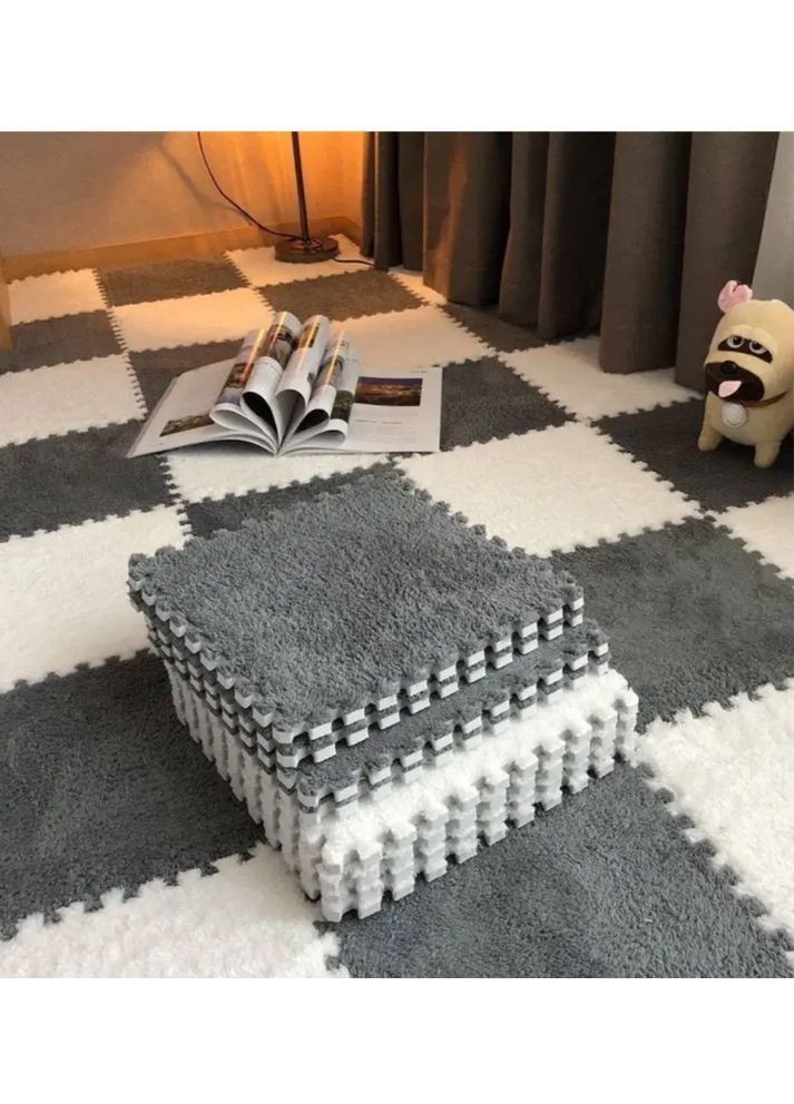 Килимок-пазл з плюшевим покриттям 20 пазлів 30х30х1.5 см Toysi (372495363)