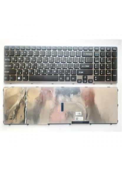 Клавіатура ноутбука (A43539) Sony sve15 (e15 series) черная с серой рамкой ua (275091813)