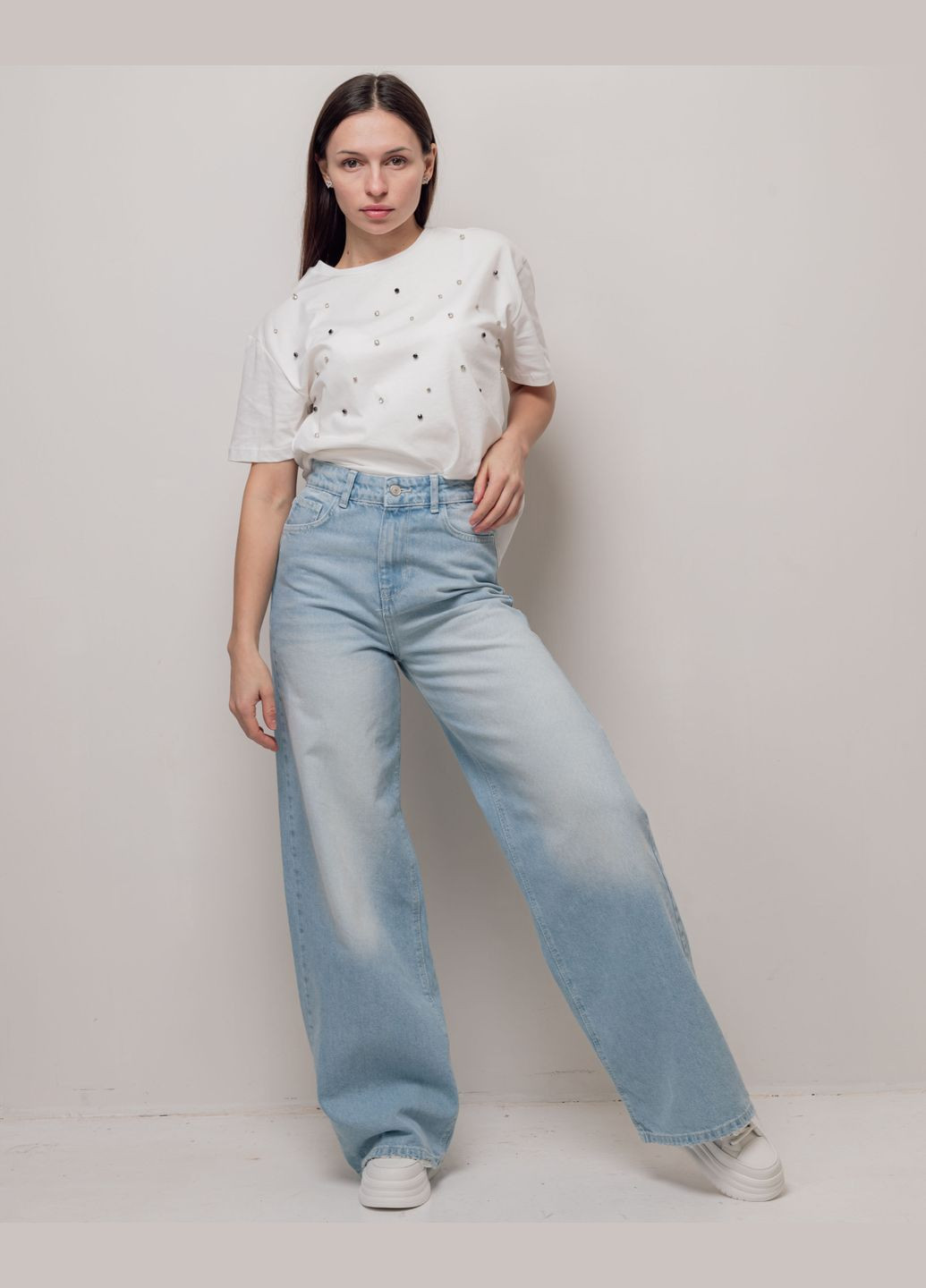 Джинсы женские светло-голубые Zeo Basic - (322765361)