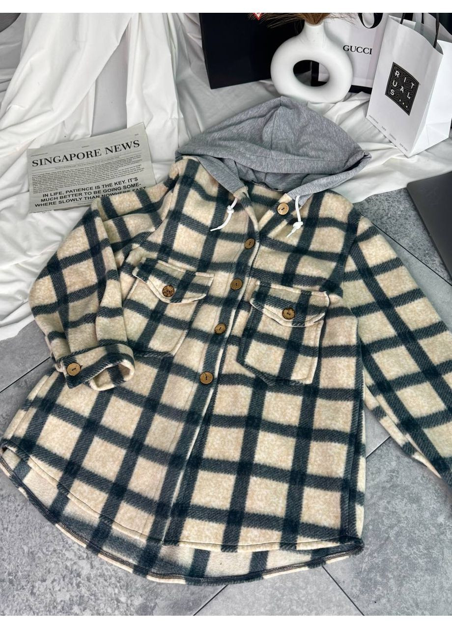 Сорочка тепла з преміальний Турецький двосторонній фліс,з капюшоном у клітинку Україна (365287065)