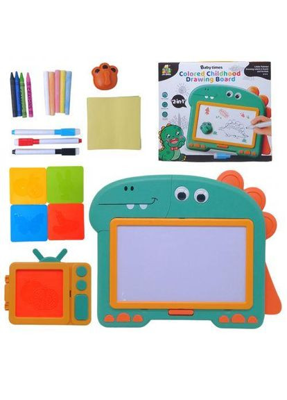 Доска-столик "Динозавр" 2 в 1, с аксессуарами (бирюзовый) (245111) Jia Bang (370710046)