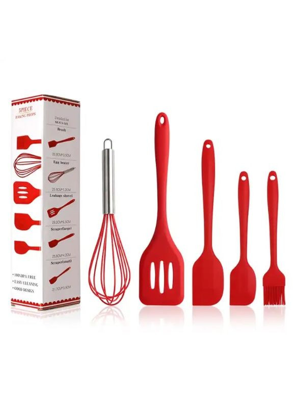 Набор кухонных принадлежностей силиконовые kitchenWare 5 предметов red oldbro (316465263)