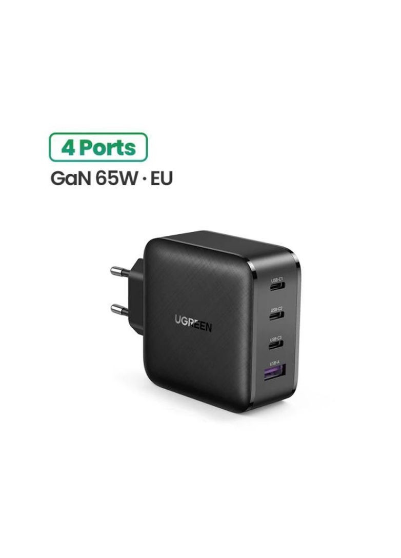 Зарядное устройство 65W GaN CD224 3C1A U+3C 4 Port 70774 black Ugreen (322701278)