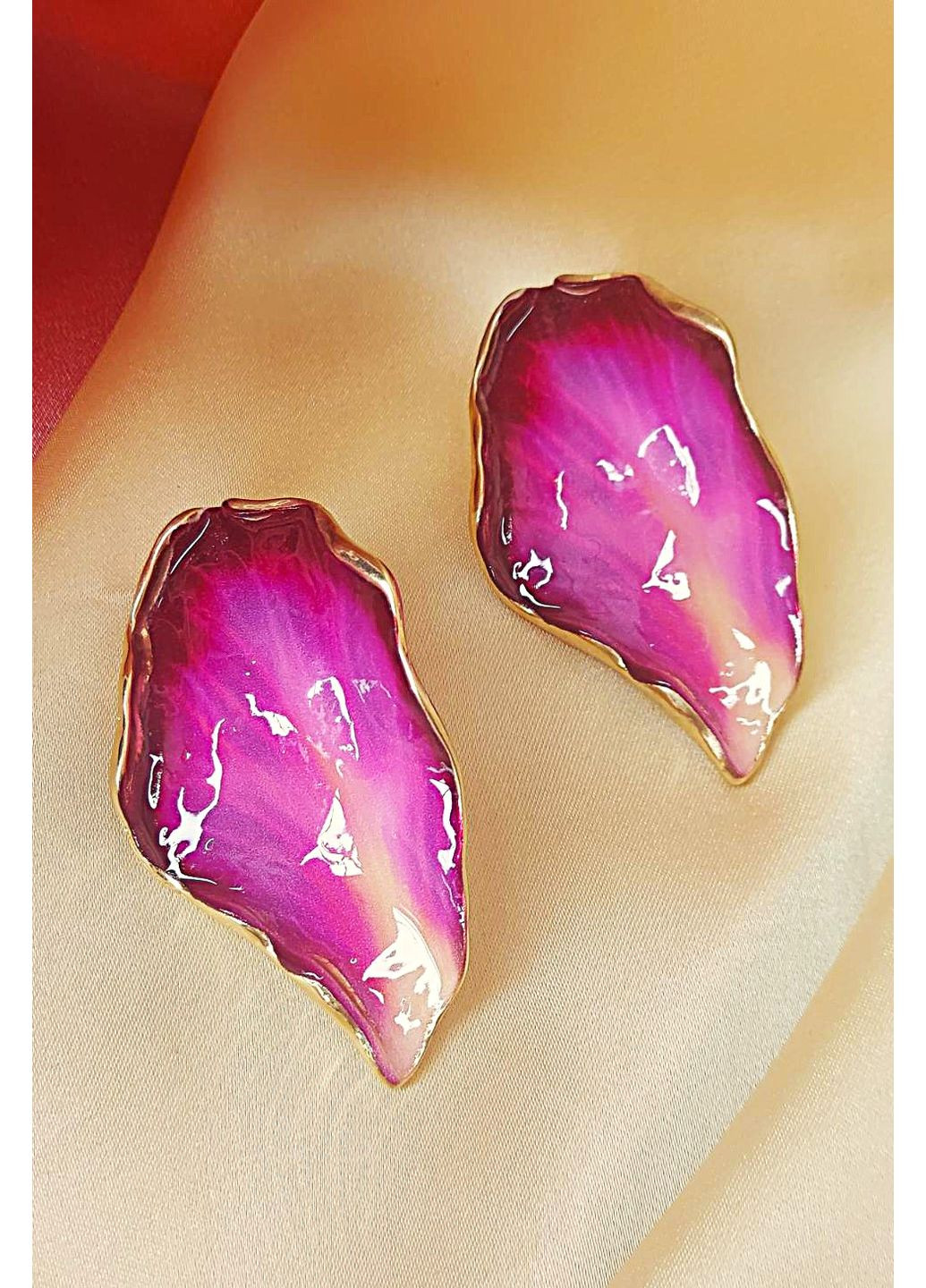 Сережки біжутерія акцентні яскраві великі листи No Brand (353968769)