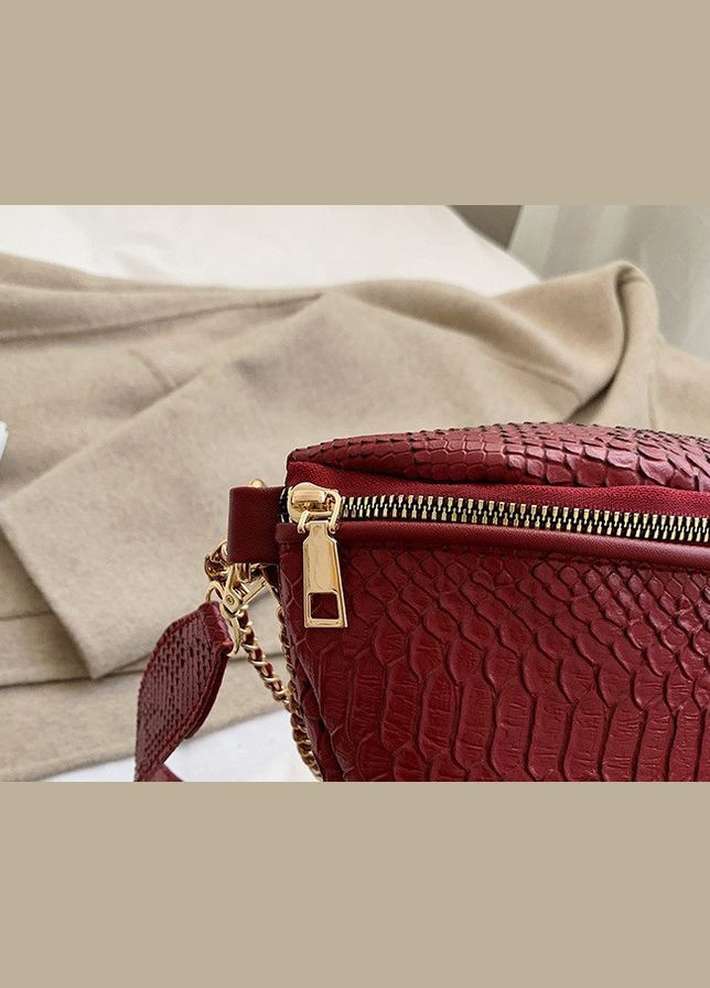 Жіноча сумка крос боді зі штучної шкіри з блискавкою червона (sku_558) No Brand (330575810)