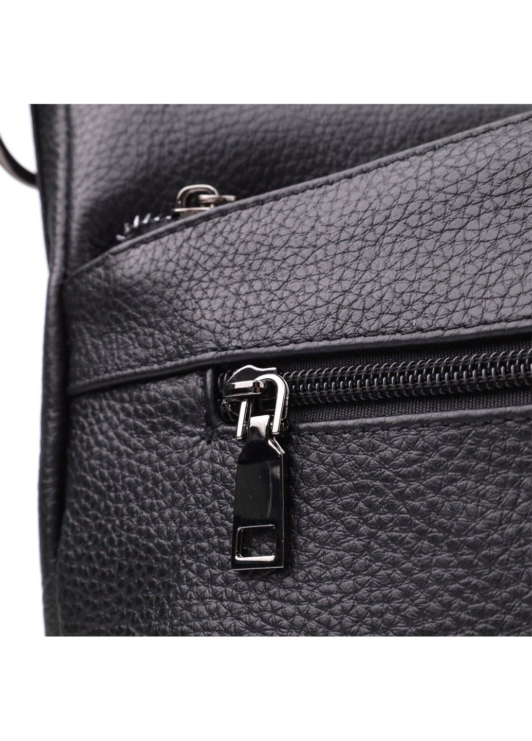 Практичная женская сумка с двумя ремешками из натуральной кожи 23053 Черный Vintage (356452185)