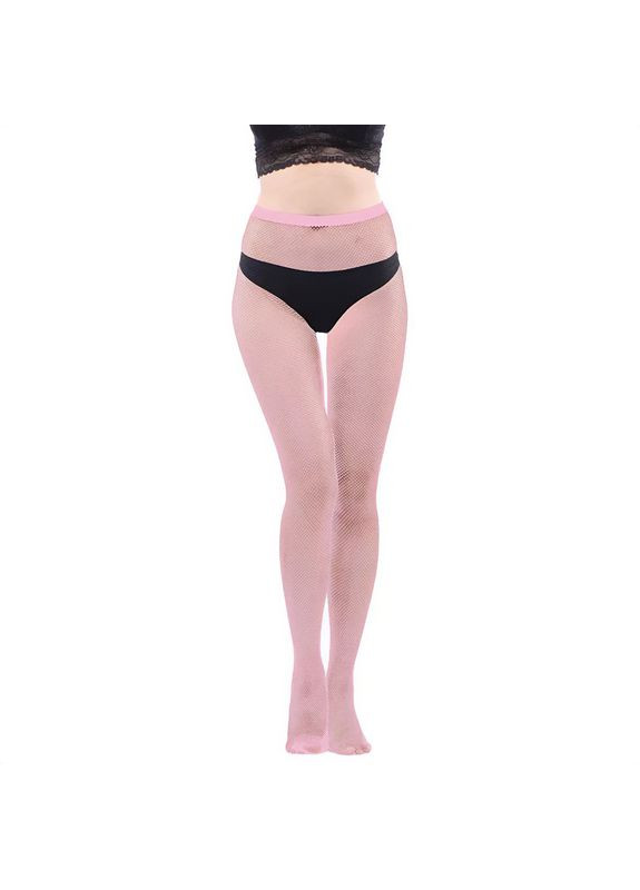 Колготки у дрібну сітку рожеві One Size No Brand (315155678)