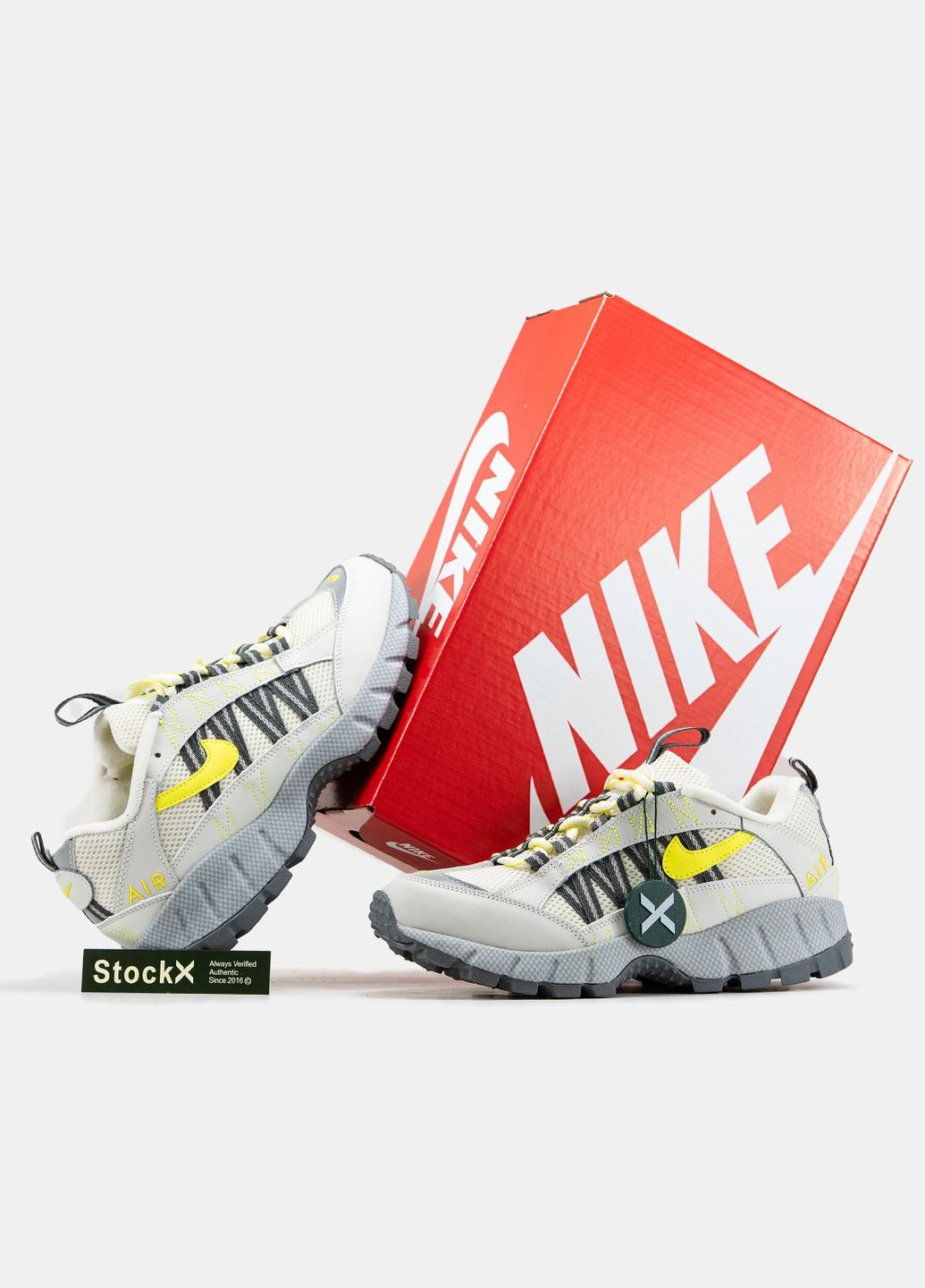 Серые демисезонные кроссовки мужские nike air humara grey yellow | найк аир хумара серые жёлтые No Brand