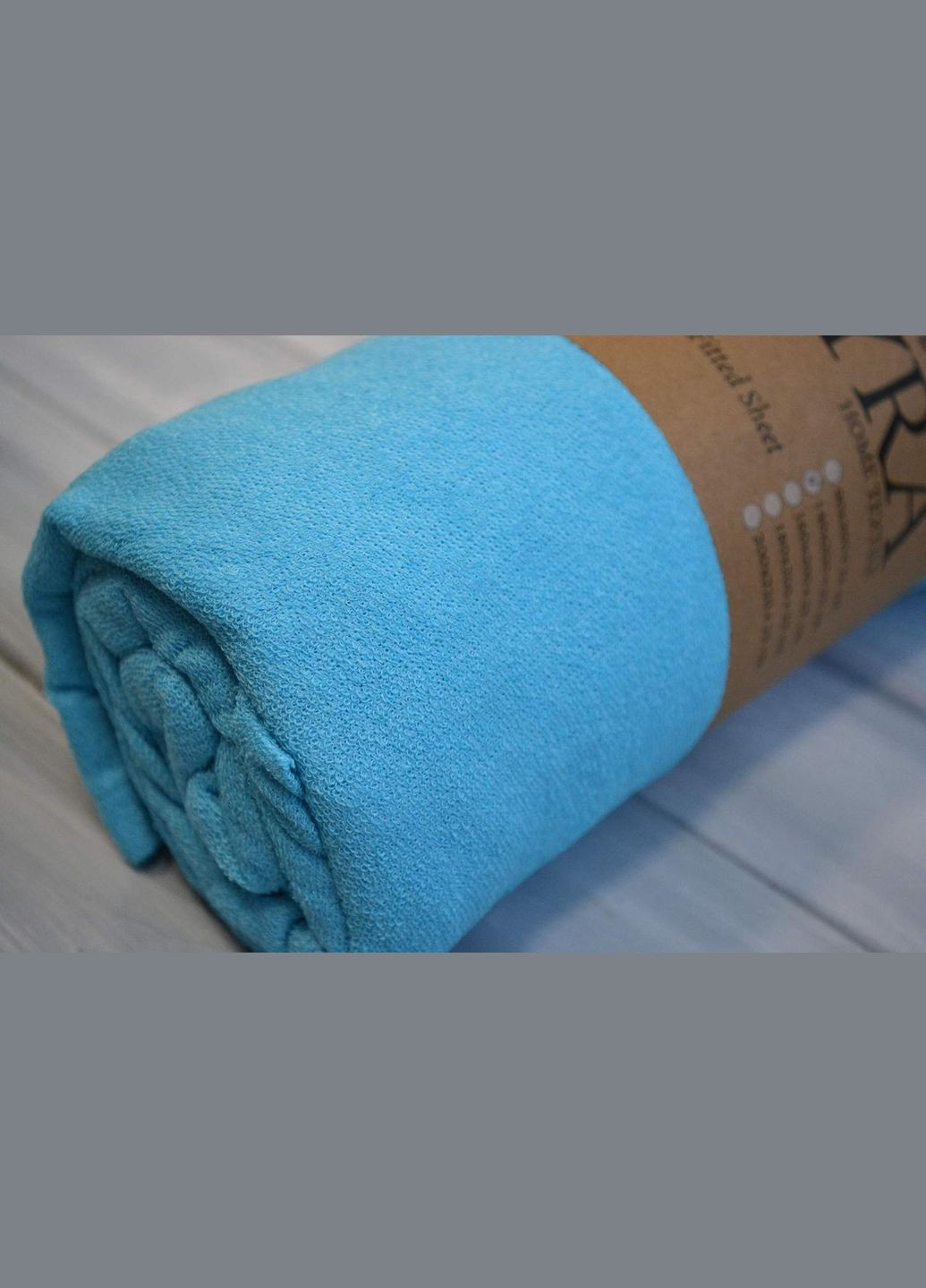 Простирадло 160x200+25см махрове на гумці Бірюзове Kayra (318387384)