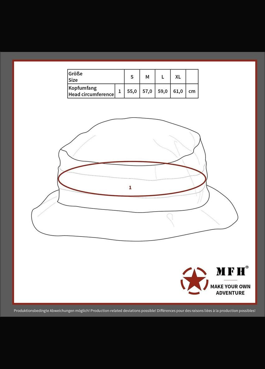 Панама GB Bush Hat, chin strap, SF Boonie, Rip Stop MFH (315882670)