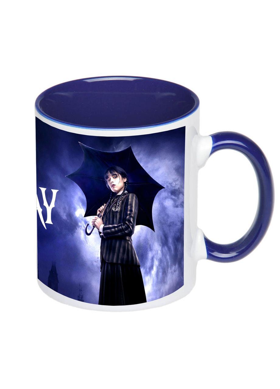 Чашка з принтом “Wednesday” 330мл (колір синій) (17817) No Brand (312488482)