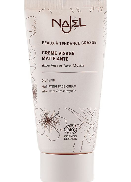Матировочный крем для лица со светлой розой Mattifying Cream Aloe Vera & Rose Myrtle 50ml (946130-18433) Najel (368623799)
