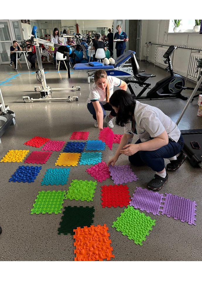 Килимок масажний для реабілітації “ Mix” 20 елементів Жорсткий 27x28 см Ortek (372128992)