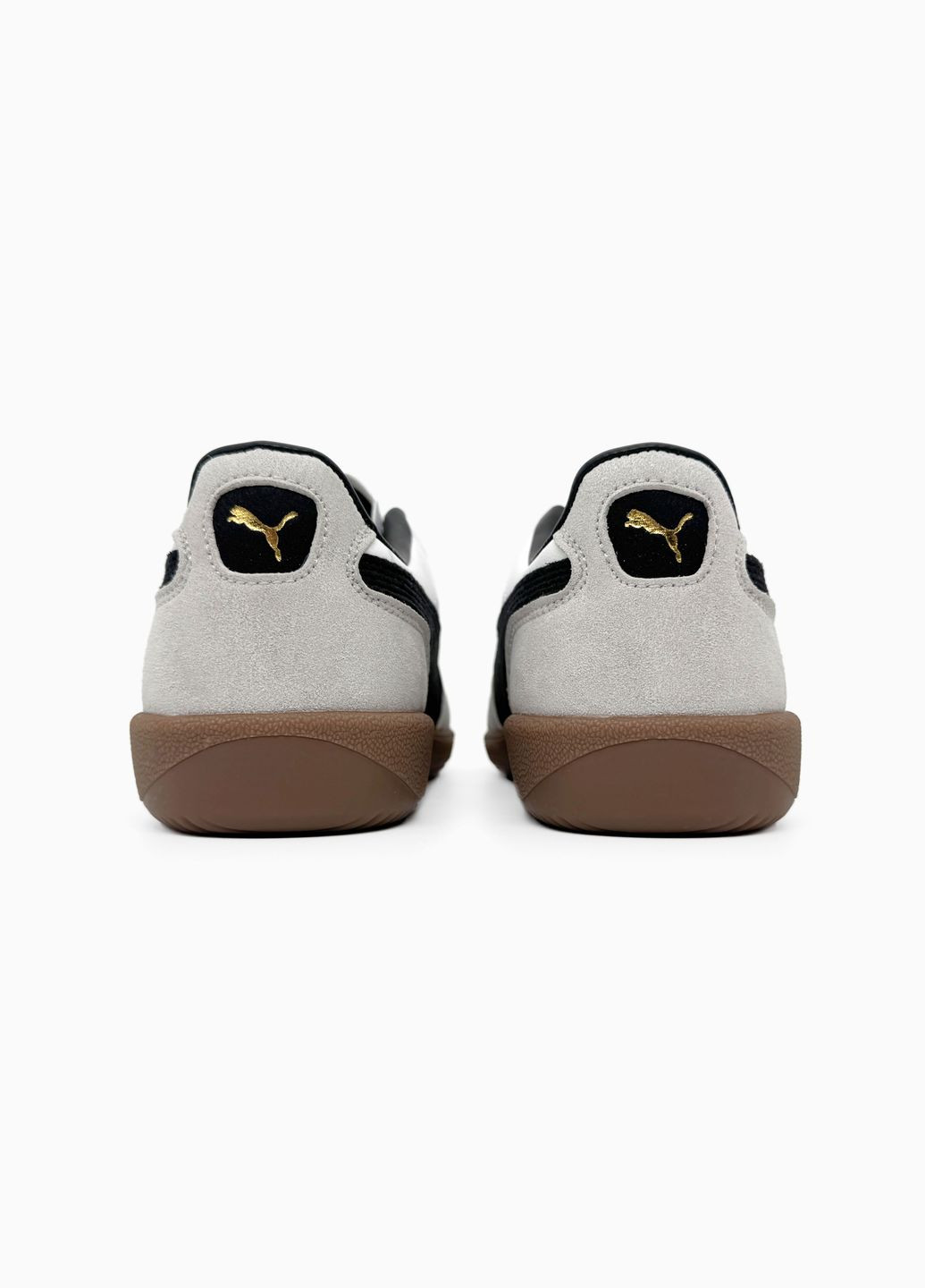 Білі Осінні кросівки чоловічі і жіночі puma palermo leather white grey black gum | пума палермо білі No Brand