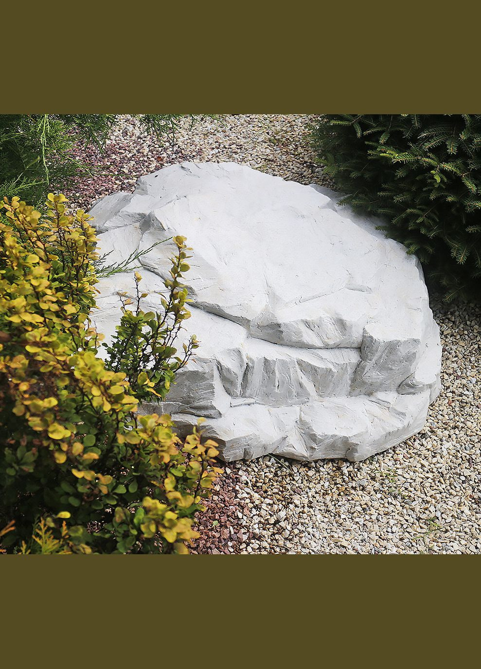 Ландшафтный Валун (камень) белый гранит 87х86х28 см (ССПГ000106) Гранд Презент (285720645)