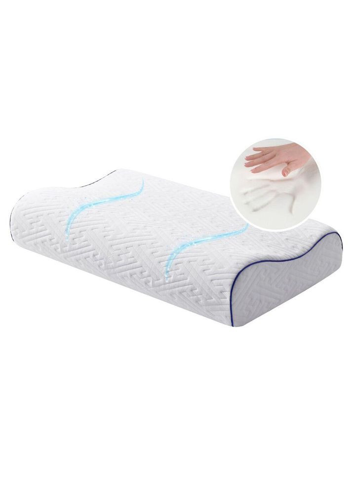Подушка ортопедична NeckWave 60х40х11/9 см анатомічна з ефектом пам'яті для сну на боці, спині IDEIA (364122450)