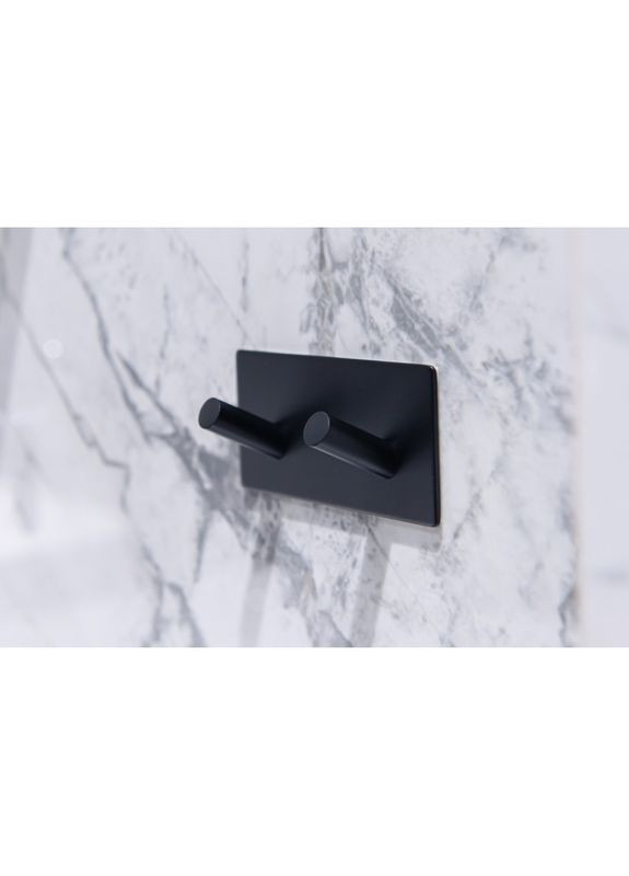 Вішак настінний на 2 гачки чорний, AWD02091761 AWD Interior (302672627)