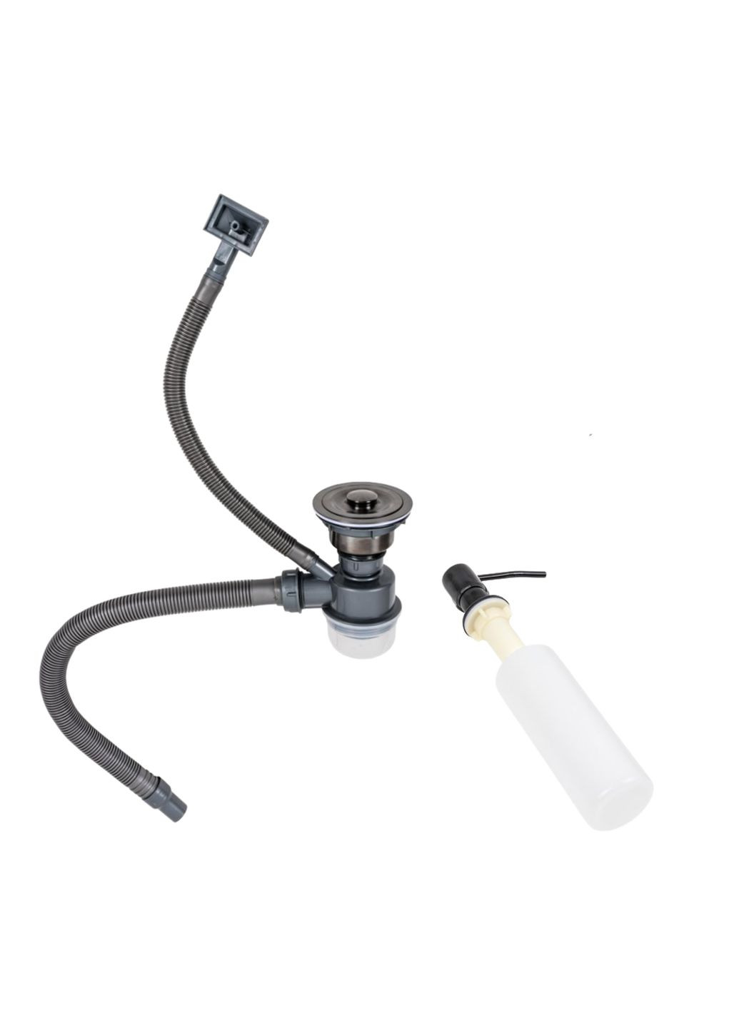 Кухонная мойка 50*50 PVD черная DECOR Handmade (сифон круглый, 3,0/0,8) Valeso (353746721)