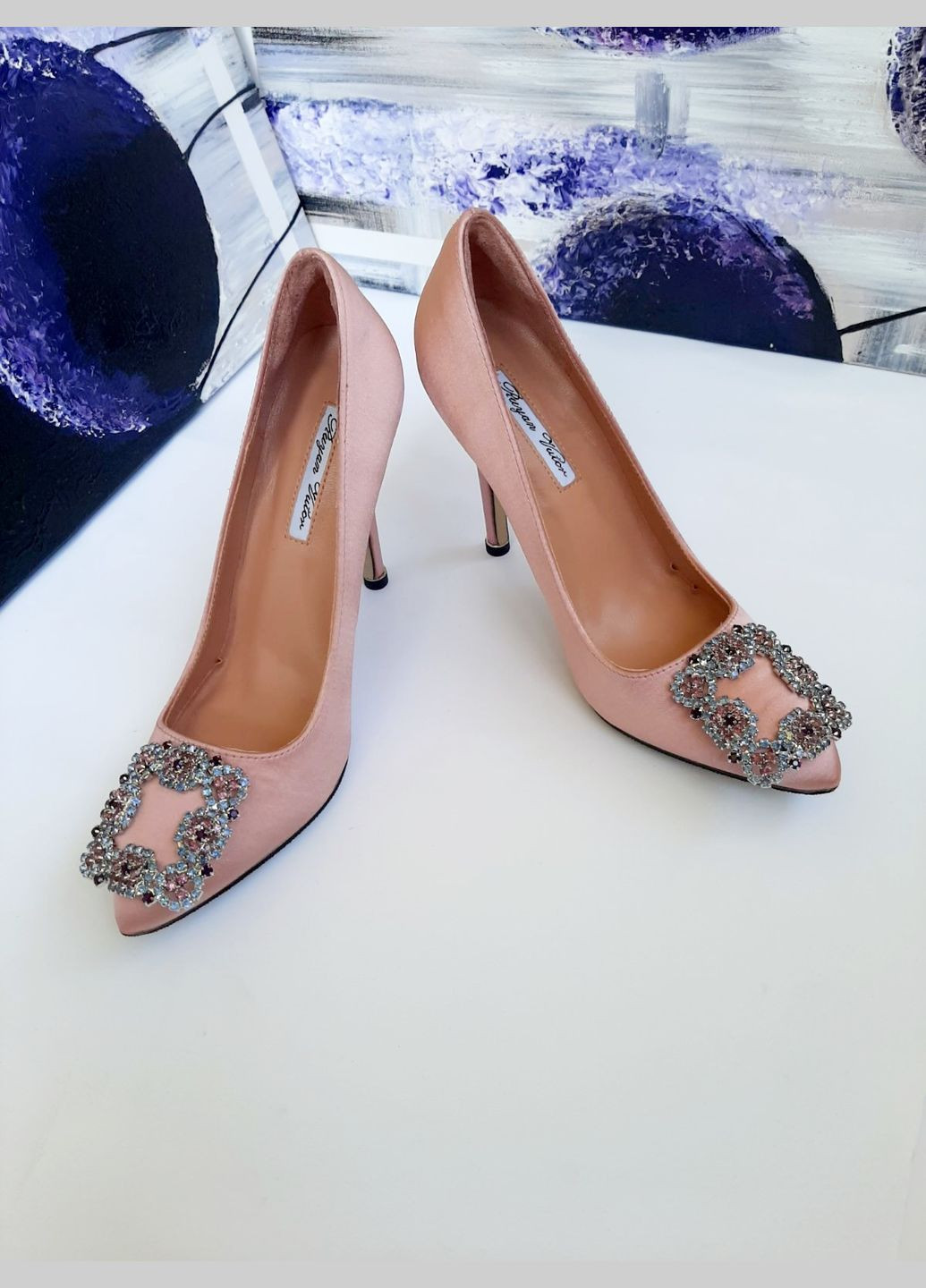 No Brand Святкові атласні рожеві туфлі з брошкою рожевий з текстиль, — літо (300578256)