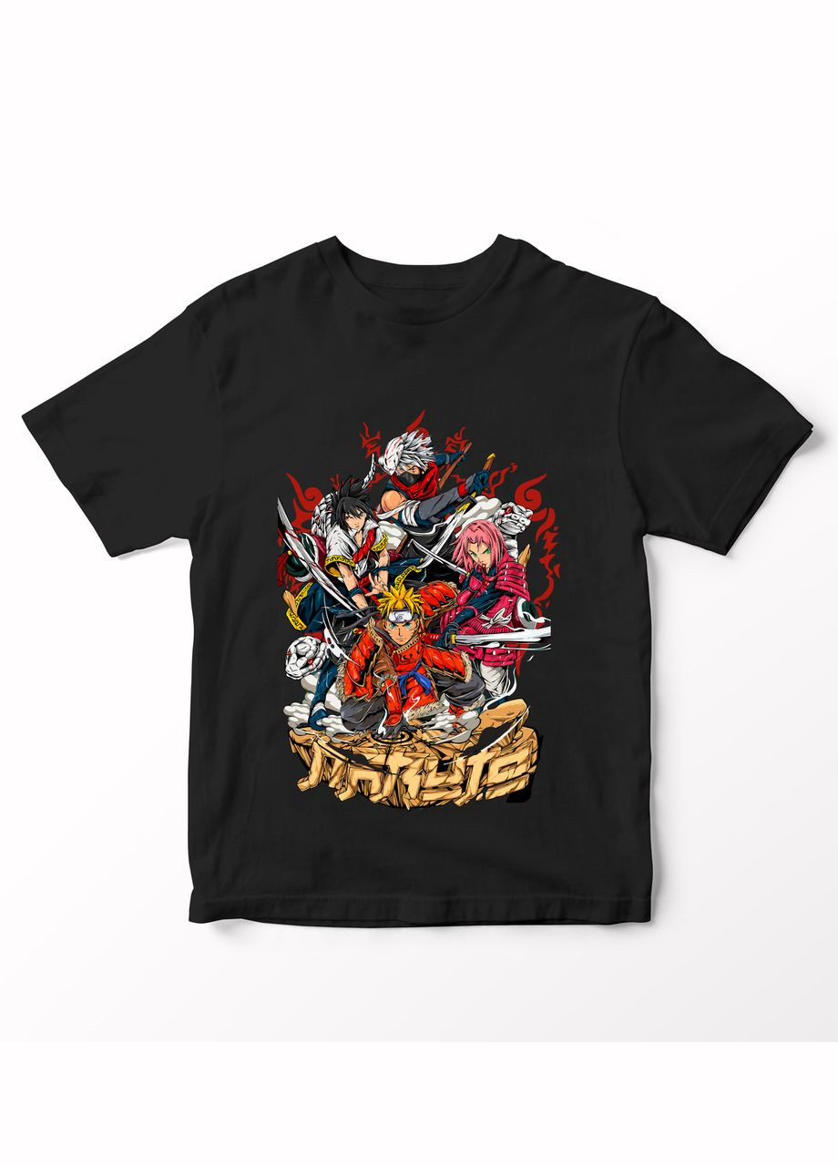 Чорна футболка з аніме принтом наруто -2 No Brand