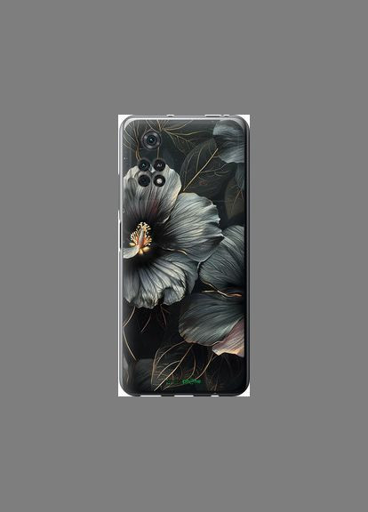 Чохол на Xiaomi Poco M4 Pro Чорні квіти "6031u-2592-2448" Endorphone (348088433)