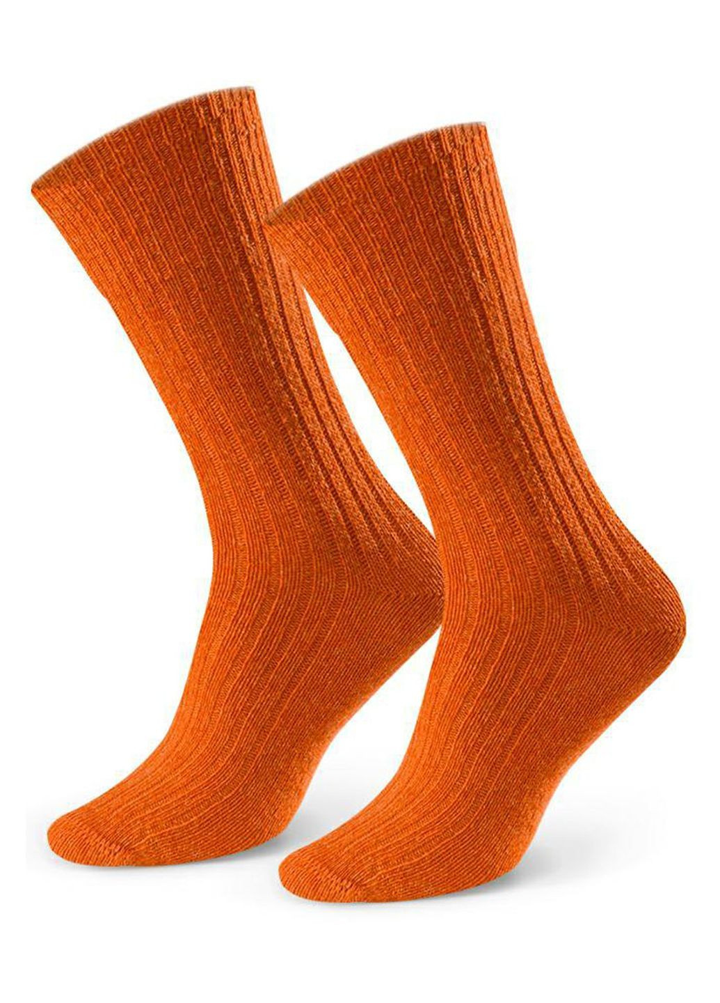 Оранжевые носки женские теплые в рубчик из шерсти 093 wool Steven (349500110)